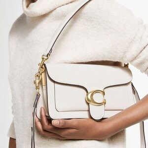 Coach Cream Shoulder Bag with Gold Accents